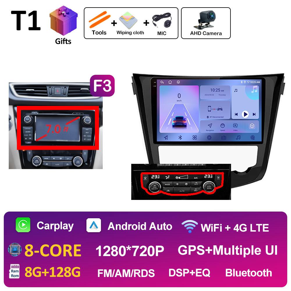 For Nissan Qashqai J11 Nissan X trail T32 2014 2015 2016 2017 Car Multimedia Audio Player Smart System GPS Navi QLED IPS Screen