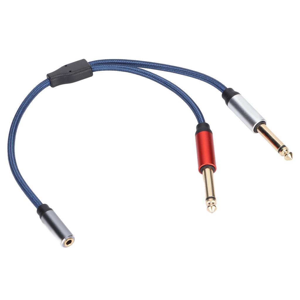 3.5mm Female to Dual 6.35mm Male Audio Cable for Speaker Audio   Power Amplifier Mixing Console