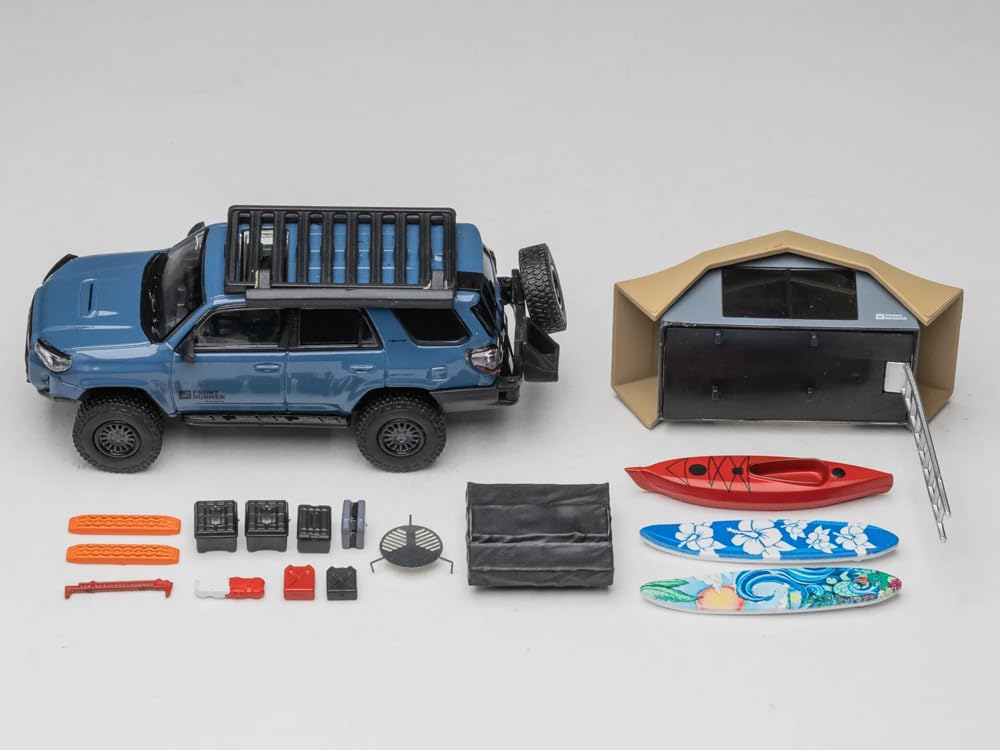 GCD Gaincorp Products Scale Model GCD Diecast Talk Limited Edition Front Runner Toyota 4Runner TRD PRO Overland Cavalry Blue Limited 1/64 1/64 -