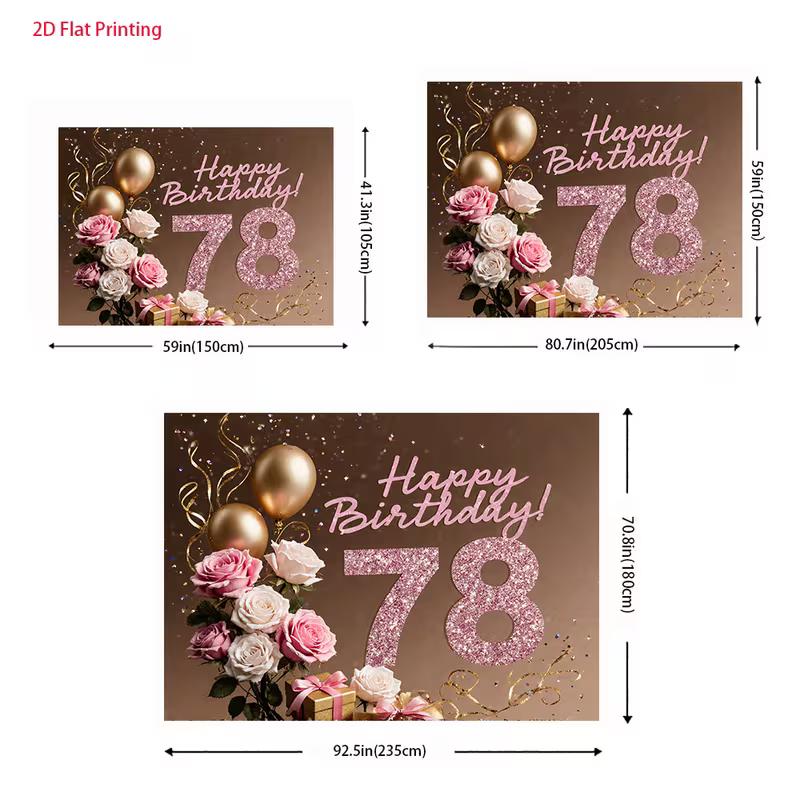 2D Happy 78th Birthday Balloon Studio Background