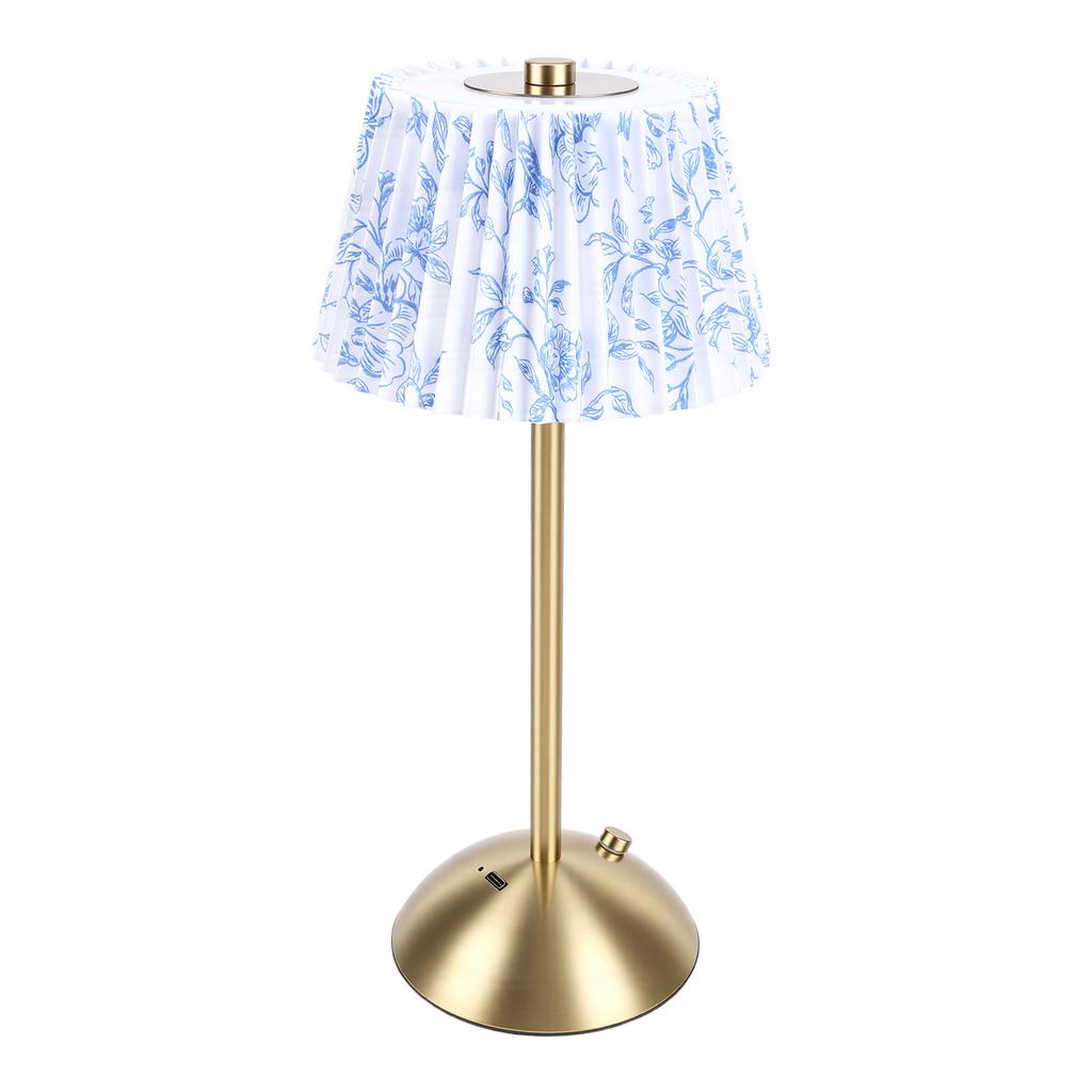 Pleated Table Lamp Cordless Touch Control   1200mAh Rechargeable Battery Operated Nightstand Lamp for Bedroom Living Room