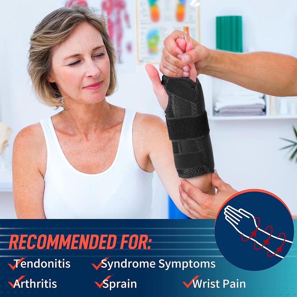 1Pc Wrist Brace For Carpal Tunnel Relief Doctor-Developed Night Support With 2 Splints Adjustable Compression For Arthritis