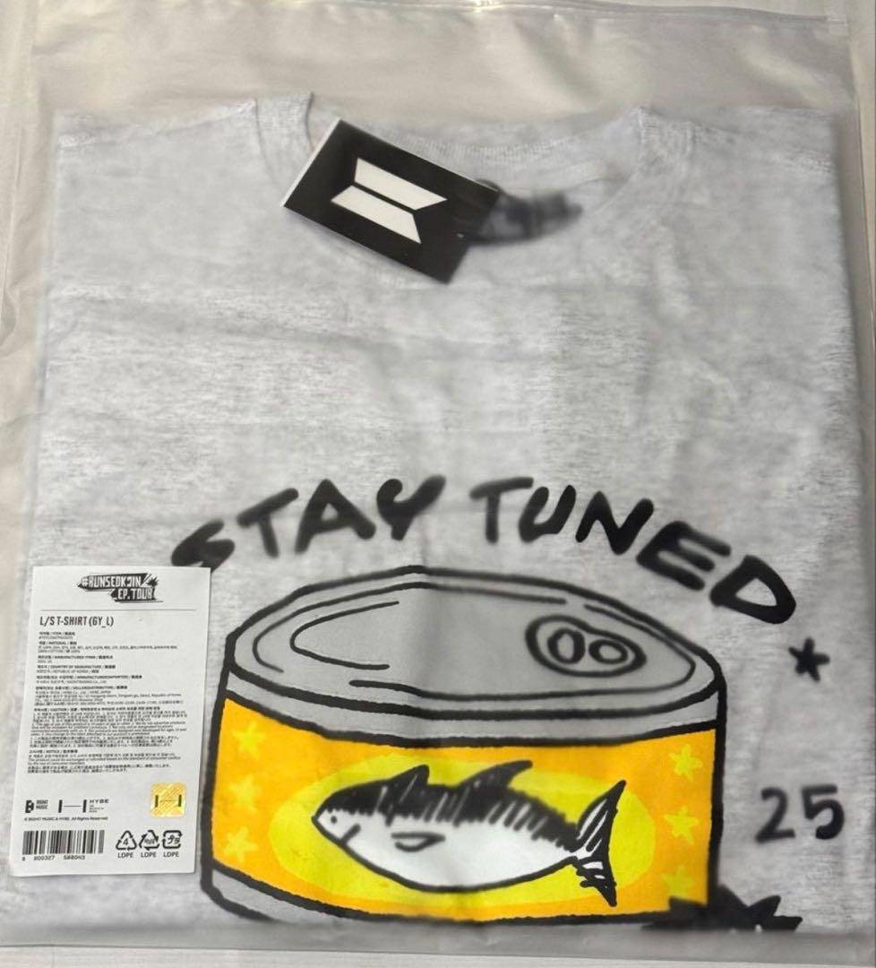 

[Б/У] Большой размер Эксклюзивная для Кореи футболка с длинным рукавом BTS Jin RUNSEOKJIN Банка тунца