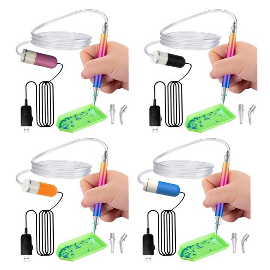 Stilou Electric pentru Artă cu Diamante fără Ceară Stilou Electric pentru Artă cu Diamante Alimentat USB Stilou Vacuum pentru Plasare Diamante pentru Artizanat DIY cu Artă Diamantată