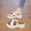 Premium Thick-soled Cross-cool Slippers Women's Summer Wear 2025 New Leisure and Vacation One-word Beach Sandals