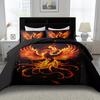 2/3Pcs Soft Comfortable Duvet Cover Duvet Cover Sets, Burning Phoenix Quilt Set, Black Background, Magic Bedding Set