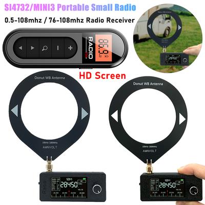 SI4732 MINI3 FM Radios 0.5-108mhz 76-108mhz Pocket Mini Radio Receiver LCD Display Stereo Music Speaker Portable Small Radio