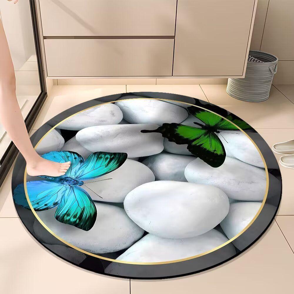 

Круглый коврик для пола, впитывающий коврик для ног в ванной, противоскользящий коврик для ванной, коврик для кресла-качалки на кухню, коврик для входной двери diameter 40 cm