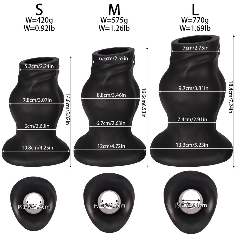 Premium Hollow Liquid Silicone Anal Plug - Soft Fist Design Anal Sex Toy for Men & Women, Butt Plug Expander for Anal Training and Solo Play