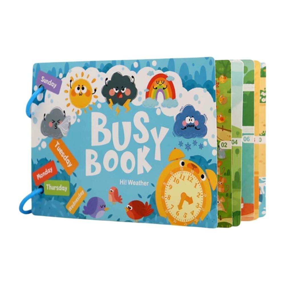 

Paper Montessori Quiet Busy Book Handmade DIY Kids Busy Book Toy Quiet Stickers Book Kids Alarm clock learning