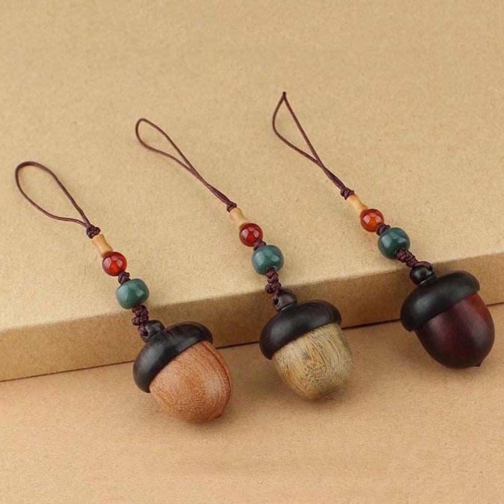 

Gawu Hanging Cord Phone Strap Sandalwood Keychain Key Pendant Wooden Key Chain Mobile Phone Lanyard зелёный