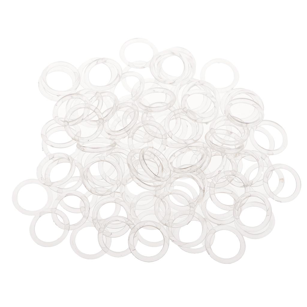100 Pieces Clear Nylon Bra Strap Adjuster Slider O Ring Lingerie DIY Sewing Crafts 8mm