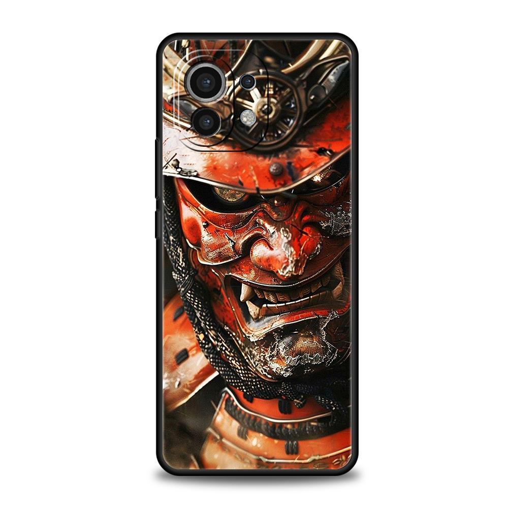 

Чехол для телефона для Xiaomi Poco F7 F6 F5 F4 F3 X7 X6 X5 X4 X3 NFC M4 C51 C55 GT Pro 5G Мягкий ТПУ Fundas Япония Лицо Призрака Самурай Poco F4