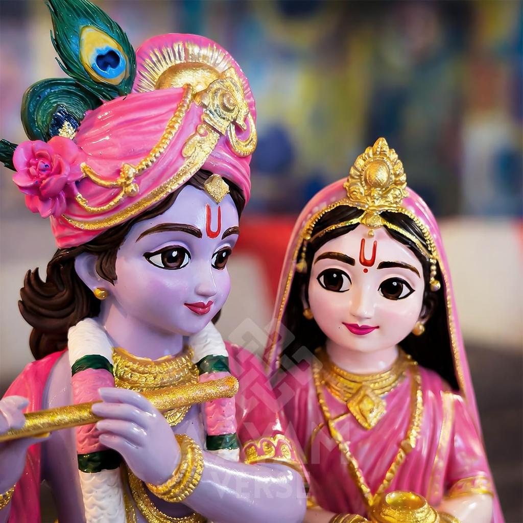 Manmohak Radha Krishna Idol – 15.24CM UV Resin Murti | Hand-Painted Divine Couple Statue for Home Decor, Temple & Gifting