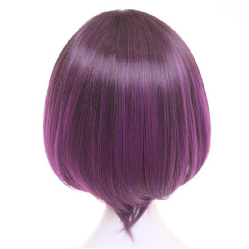 Joi Elma Cosplay Perücke Anime Kobayashi Dragon Maid Gradient Kurz Lila Ombre Hitzebeständiges Synthetisches Haar Anime Perücken + Perückenkappe