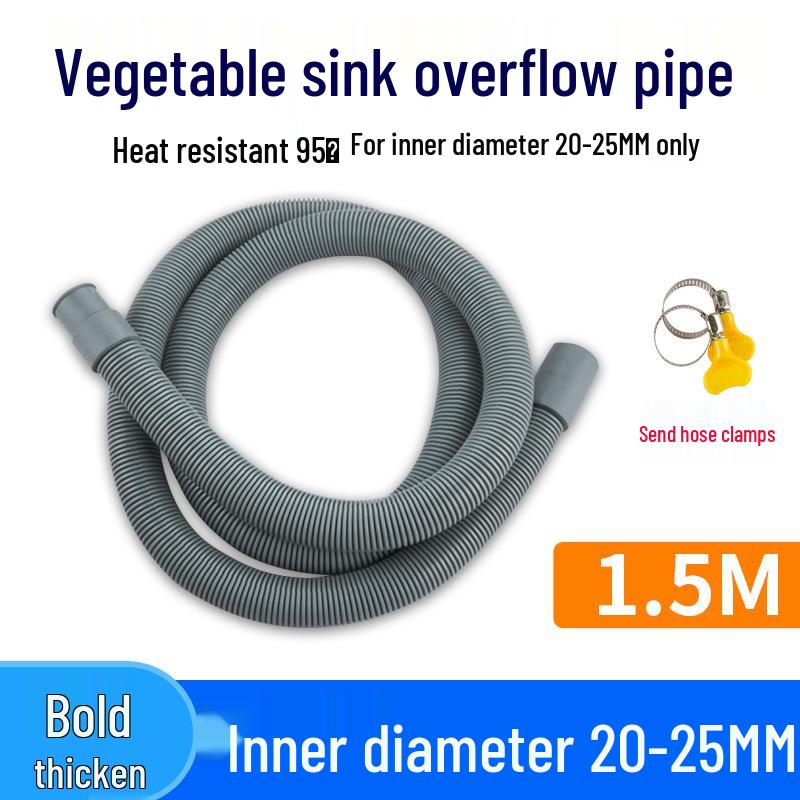 23mm Edelstahl Spülbecken Überlaufrohr und Ablaufschlauch