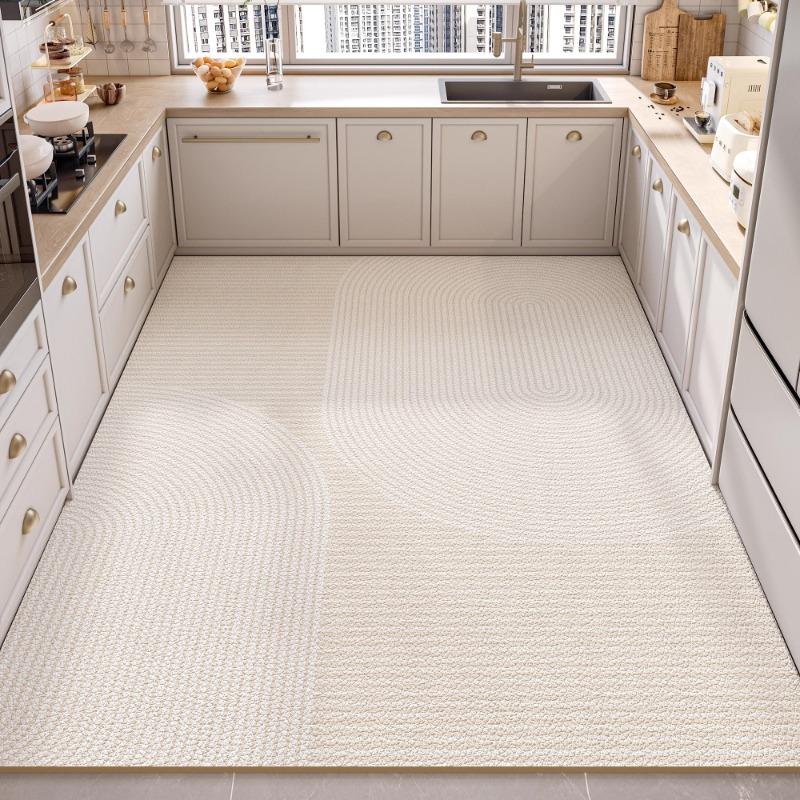 Large PVC Kitchen Floor Mat Non Slip Oil Proof Easy Clean Leather Rug For Balcony
