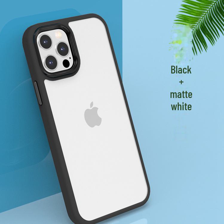 Mattierte Acryl-Schutzhülle für iPhone 13 mit Metallknöpfen für Apple 14 - Skin-Feel Handyhülle