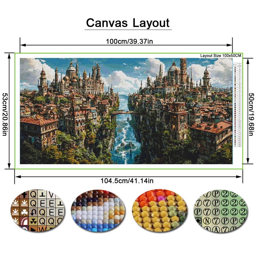 Scenic Castle Large Size Diamond Painting New Collection Scenery Diy Full Drill Rhinestone Embroidery Mosaic Cross Stitch Kits