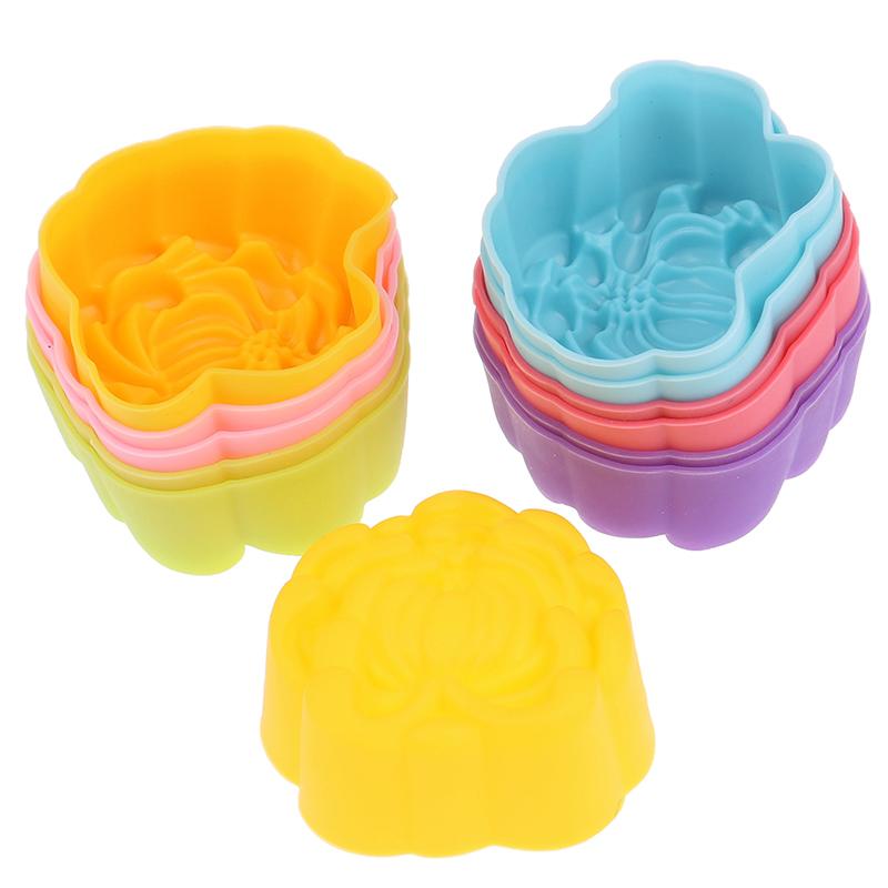12Pcs 5Cm Daisy Shaped Jelly Pudding Mold Muffin Cake Cup Silicone Muffin Cake Molds Baking Accessories