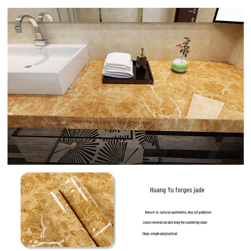 3D Marble Wall Sticker: Self-Adhesive, Oil-Proof, Thickened Decor for Bathroom, Kitchen, Wardrobe