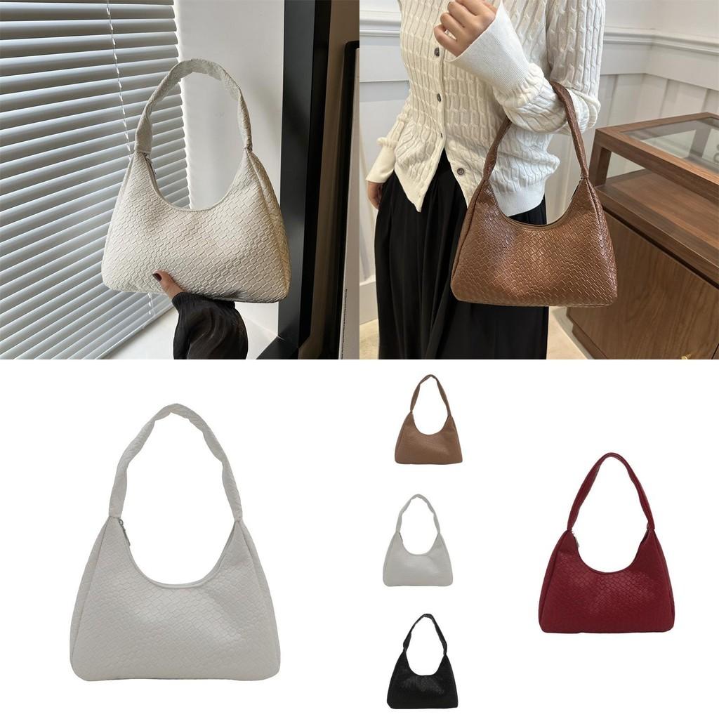 Versatile Woven Diamond Pattern Womens Shoulder Bag Chic And Spacious Ideal For Everyday Use