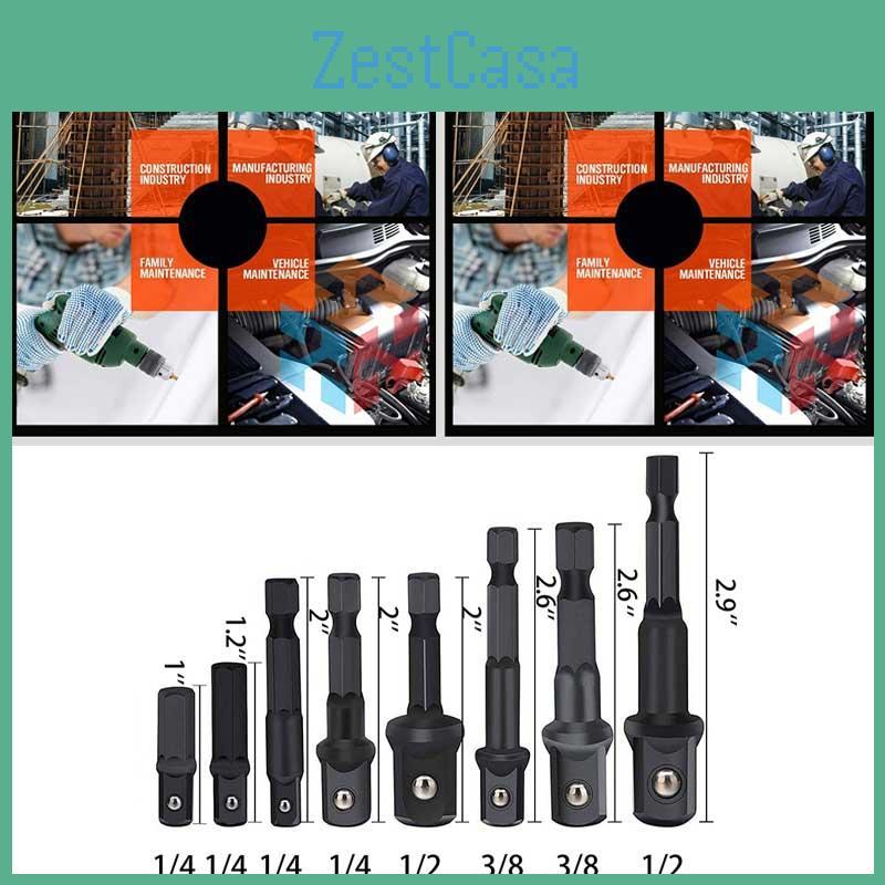 Versatile 8pc Impact Socket Adapter Kit For 1/4 Inch 3/8 Inch 1/2 Inch Drives