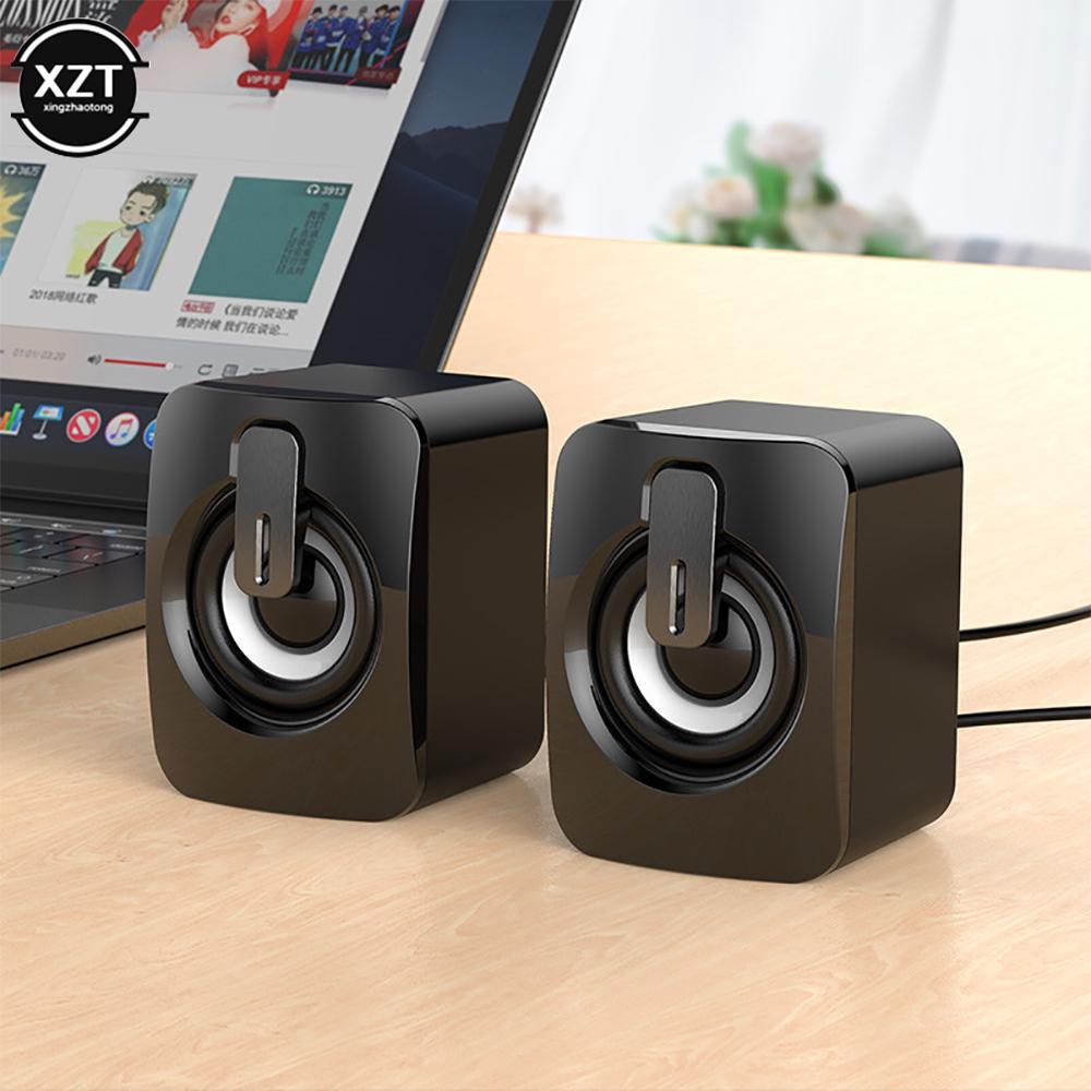 2PCS Sound PC Computer Speakers Sound Box For PC HIFI Stereo Microphone USB Wired with LED Light For Desktop Computer