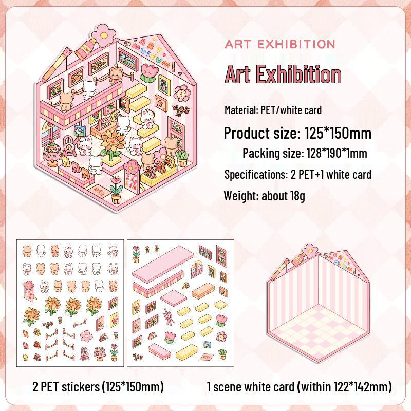 Popular Cartoon Scenery 3D DIY Stickers for Kids