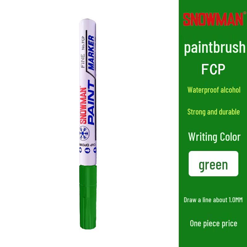Alcohol-Resistant Snowman Paint Marker 1.0mm, Black & White, Fade-Proof, Low Halogen Touch-Up Pen