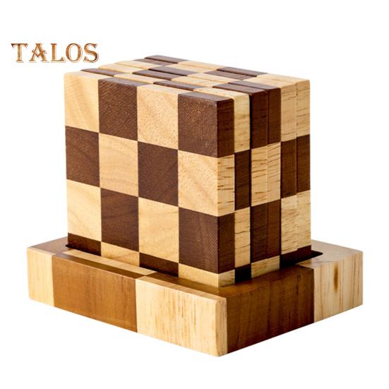 

6 шт. Деревянные подставки, впитывающие защитные подставки под напитки с держателем, поднос для чая, набор подставок в шахматном порядке для защиты стола 6pcs Square