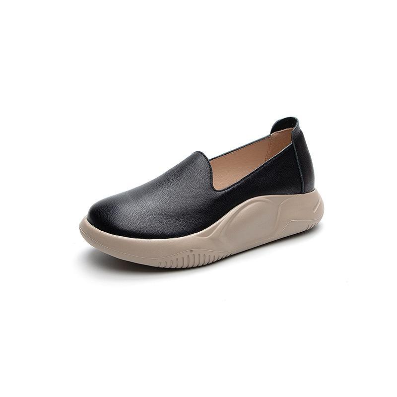 

Туфли на толстой подошве белого цвета, женская обувь, повседневные туфли, кожаные туфли для сноуборда 38 чёрный