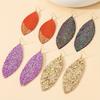 A Pair of Stylish Blingbling Leaf Shaped Earrings Suitable for Ladies and Girls Party Party Vacation