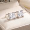 Silver CZ Stud Earrings Round Princess Cut Fashion Jewelry Women Accessories 925 Sterling Silver Ear Rings
