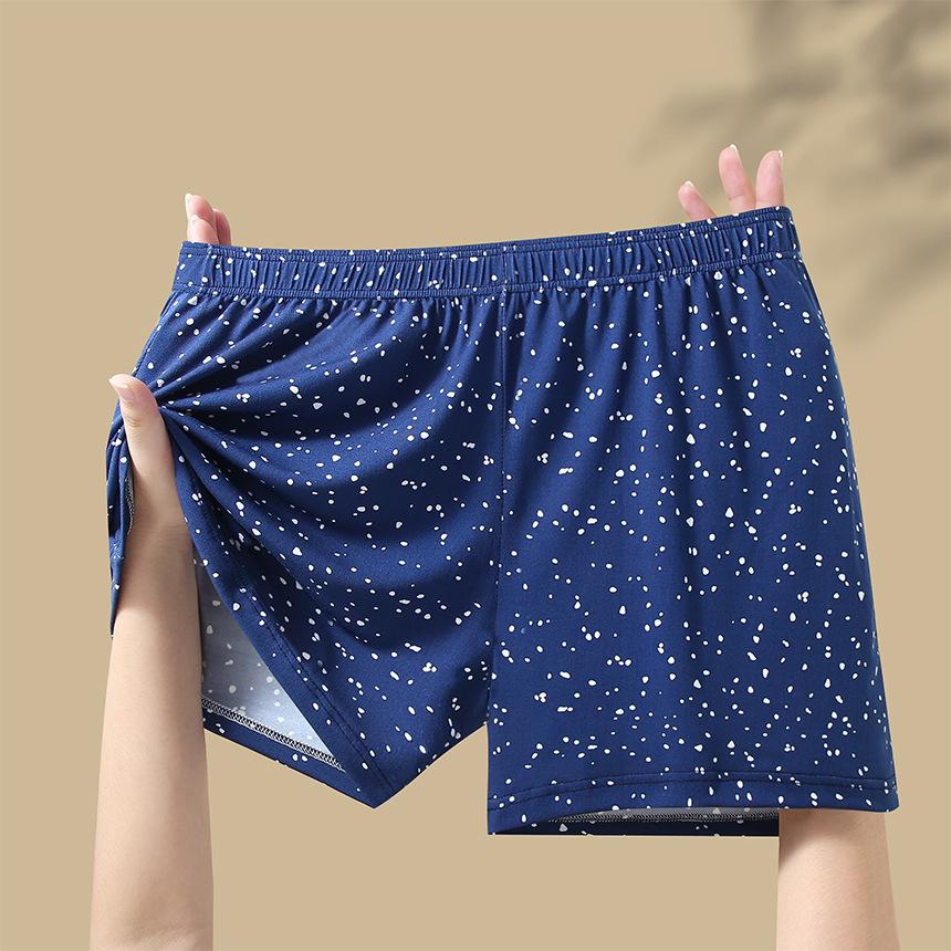 

Мужское нижнее белье с принтом, квадратные трусы, повседневные домашние штаны, дышащее плоское нижнее белье L синий