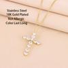 New Super Shining Zircon Crystal Cross Pendant Necklaces For Women Trendy Female Stainless Steel Neck Chain Jewelry