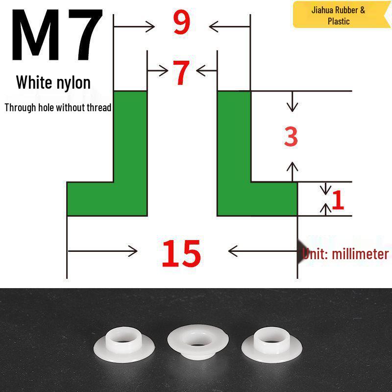 T-förmige Nylon-Dichtungsscheibe M3-M35 Gewinde Isolierabstandshalter