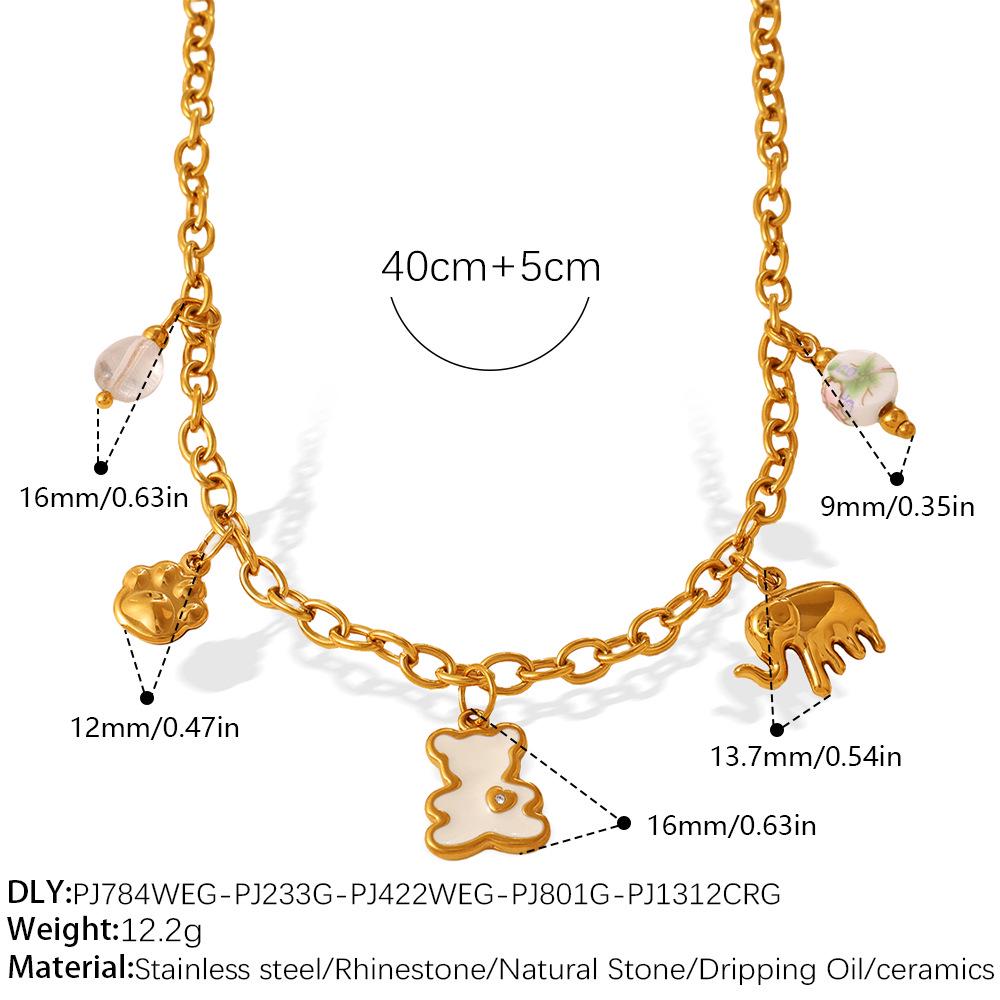 Charming Pig & Elephant Pendant Necklace for Women - Cute, Delicate Animal Design