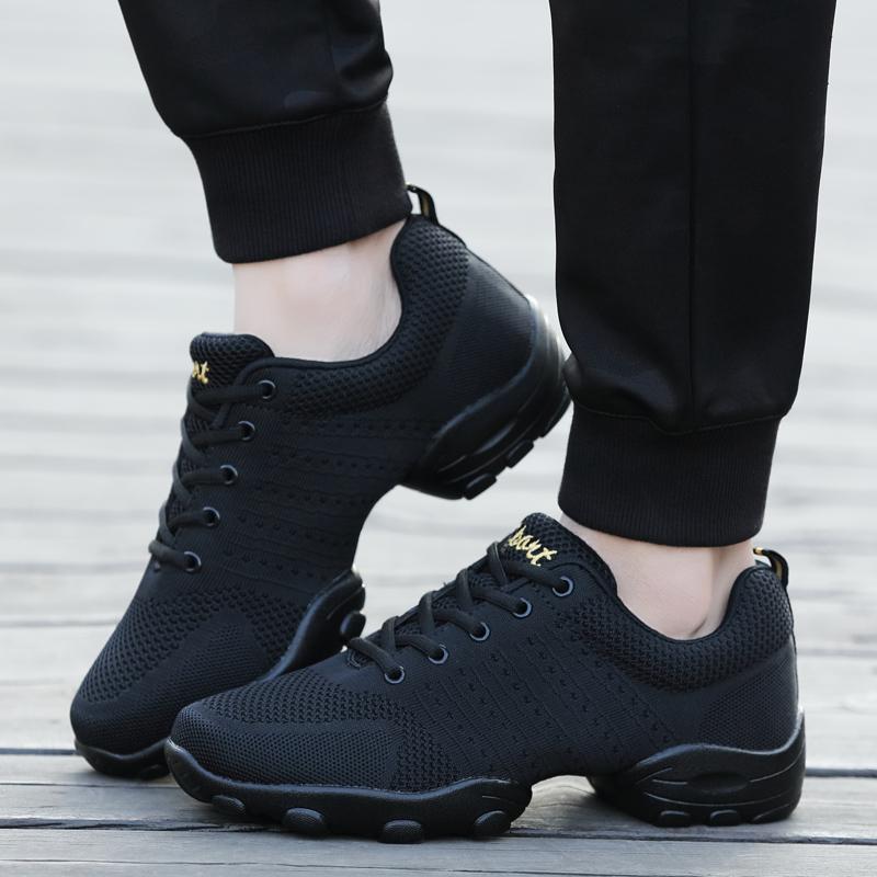 

Спортивне взуття для танців на всі чотири сезони, чоловіче біле взуття для танців, м яка підошва, легке взуття для квадратних танців, сітчасте взуття для джазу, чоловіче взуття 44 чорний