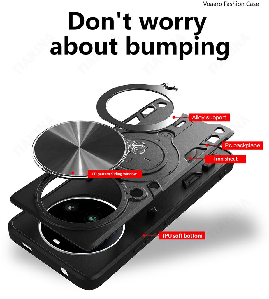 Rotate Camera Lens Armor Funda for Nothing Phone 3A Pro Case for Nothing Phone 3A Pro 5G Case Magnetic Ring Stand Holder Cover