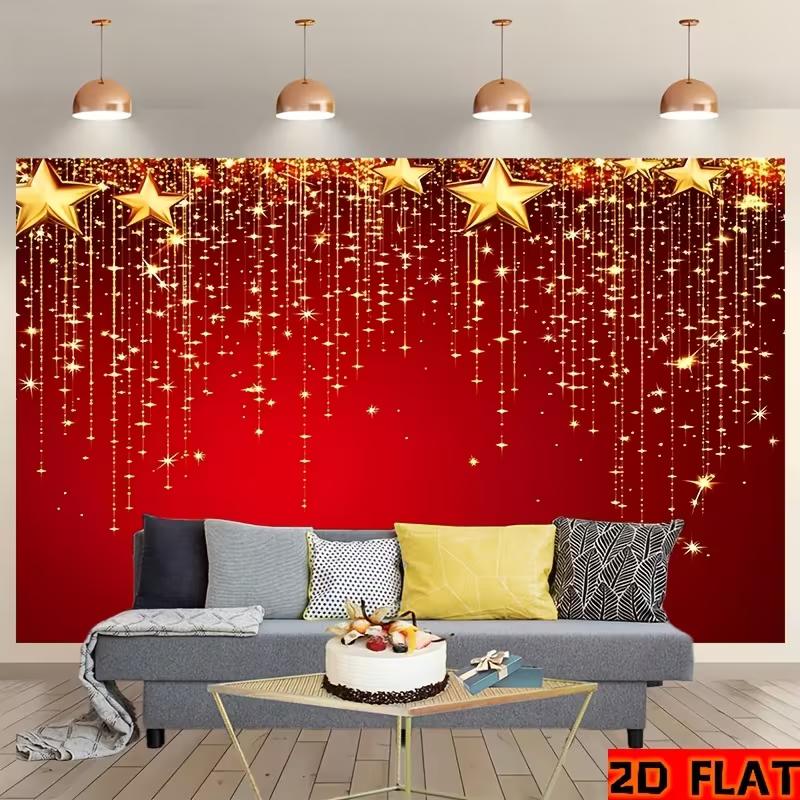 2D Golden Star Glitter Background for Birthday & Wedding Photoshoot