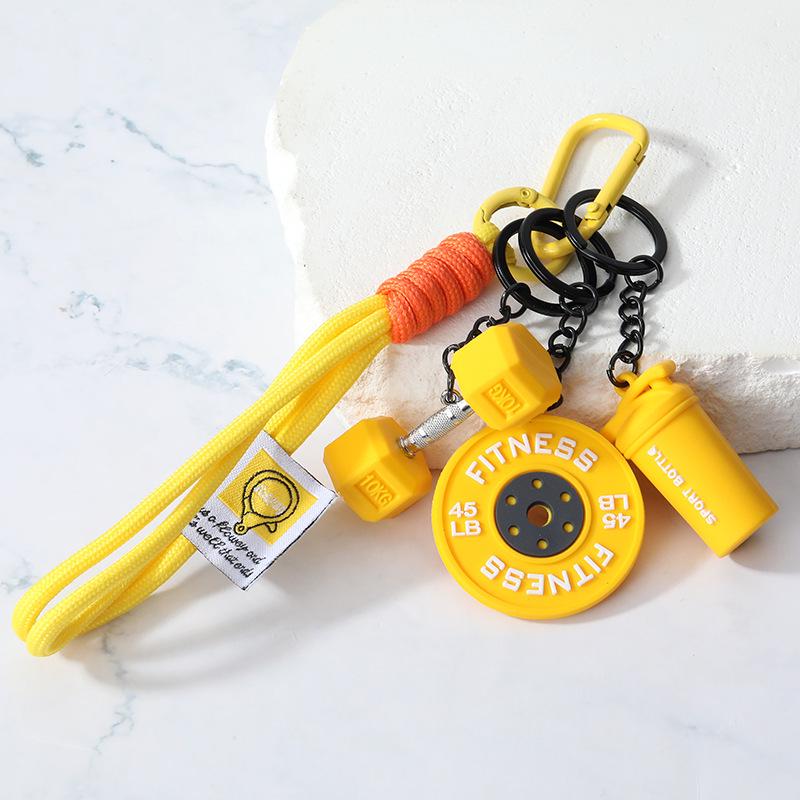 Creative DIY Mini Fitness Keychain: Detachable Dumbbell Pendant for Backpacks & Couples
