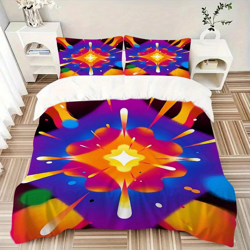3pcs Abstract Artwork Bedding Set, Breathable And Soft, Suitable for All Seasons Machine Washable, Suitable for Bedroom Decoration,yy250822191
