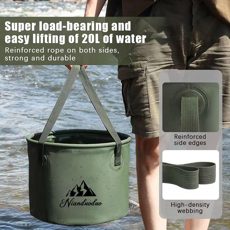 Tragbarer Faltbarer Eimer 5L 10L Großes Fassungsvermögen Outdoor Camping Reise Zusammenklappbarer Handlicher Wasserbehälter Für Outdoor Wandern