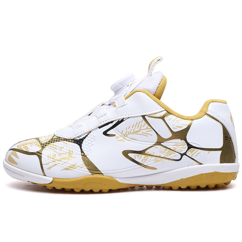 Children'S Tf Broken Nail Football Shoes Rotating Buckle Leather Feet Boys And Girls Teenagers Students Non-Slip Training Shoes