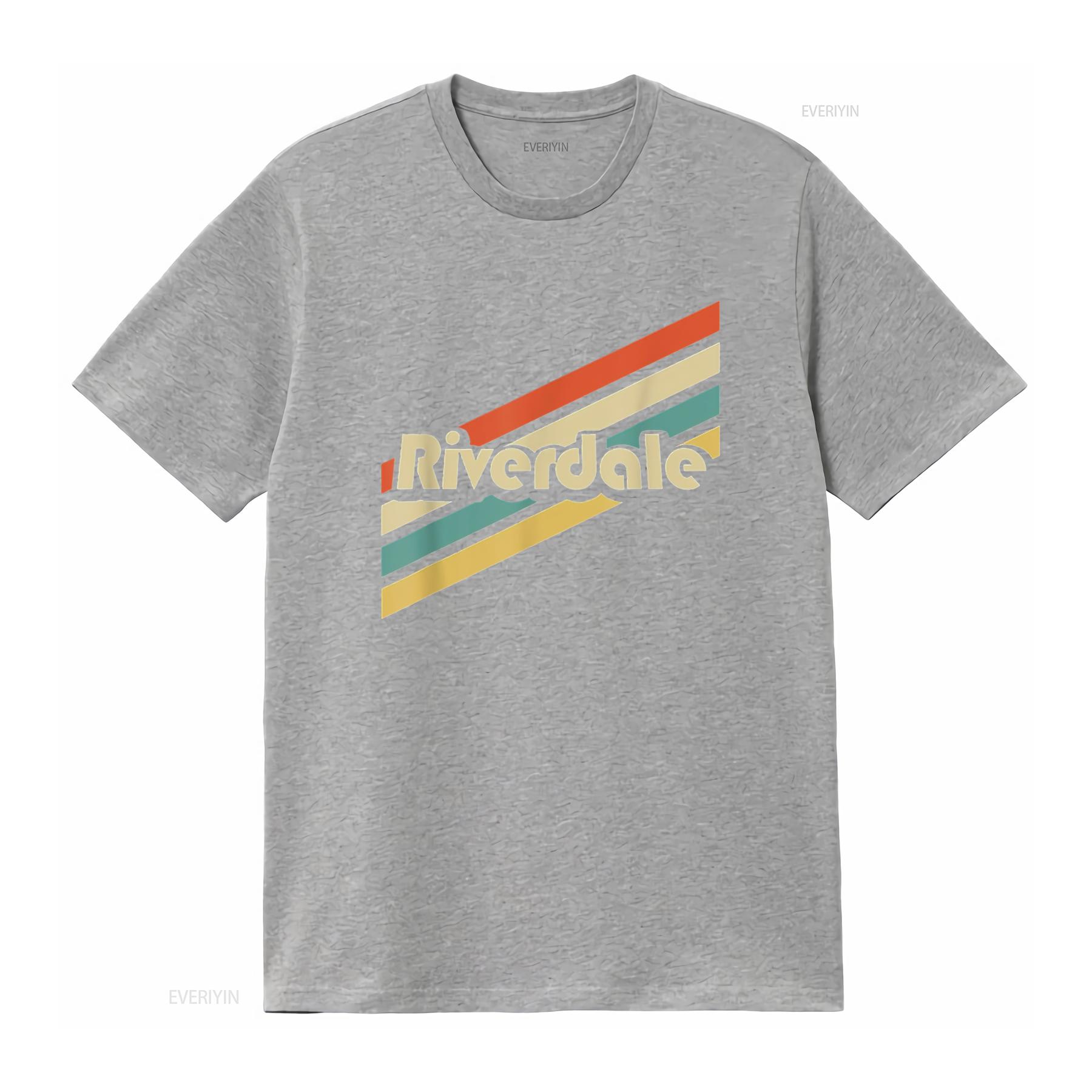 

Womens Vintage 80S Riverdale Ny T Shirt vintage Washed Slightly Top For Everyday Wear Versatile streetwear Unisex Stretched S