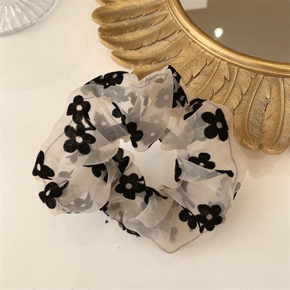 

Цветные Вечерние Цветы Сетка Резинки для волос Корейский Стиль Веревка для волос Эластичные резинки для волос Женские резинки для волос белый