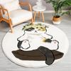 Christmas Cartoon Mat Kids Play Mat Cat Animal Round Carpet Bedroom Mat Living Room Carpet Kitchen Bathroom Anti-Slip Mat
