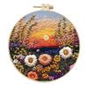 1 szt. Haft krajobrazu o zachodzie słońca Zestaw do rękodzieła DIY z tkaniny