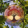 Beautiful Red Maple Tree Pattern Metal Hanging Wind Chime Outdoor Decorative Kinetic Garden Art for Halloween Christmas Thanksgiving Birthday